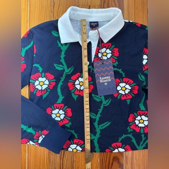 NWT Rowing Blazers + Target Cropped Floral Print Polo - Picture 6 of 7